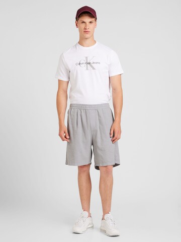 TOPMAN Wide Leg Bukser med lægfolder i grå