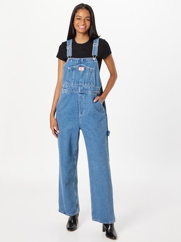 Monki Wide leg Jean Overalls in Blue: front