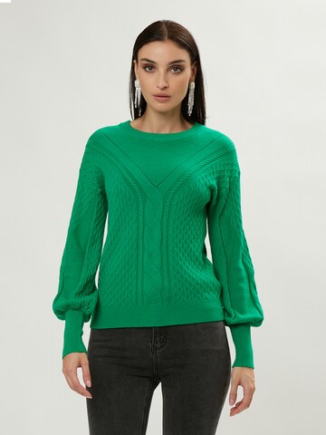 Influencer Sweter w kolorze zielony: przód