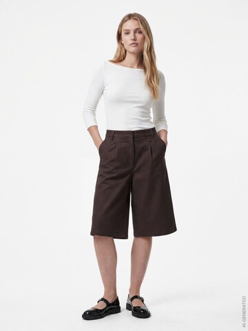Regular Pantalon à pince PIECES en marron