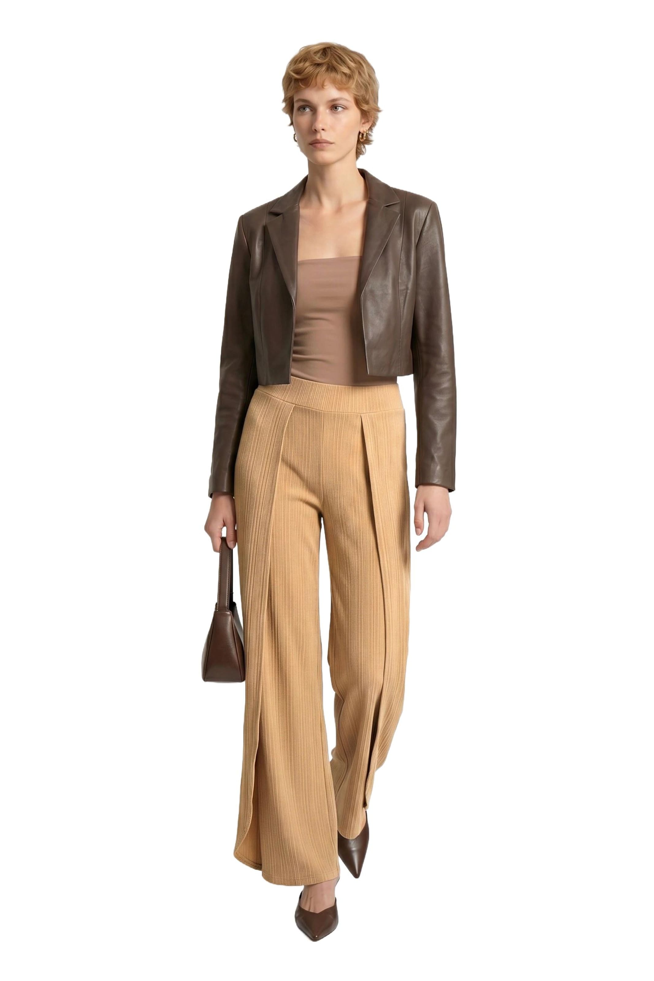 Alexa Dash Loose fit Pants in Beige