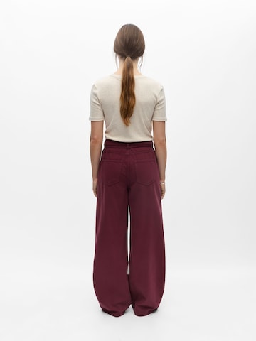 OBJECT Wide Leg Jeans 'OBJRosie' in Rot