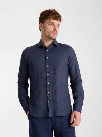 Camicia business 'Leonardo Linen Man Shirt Pink' di 7Camicie in blu: frontale