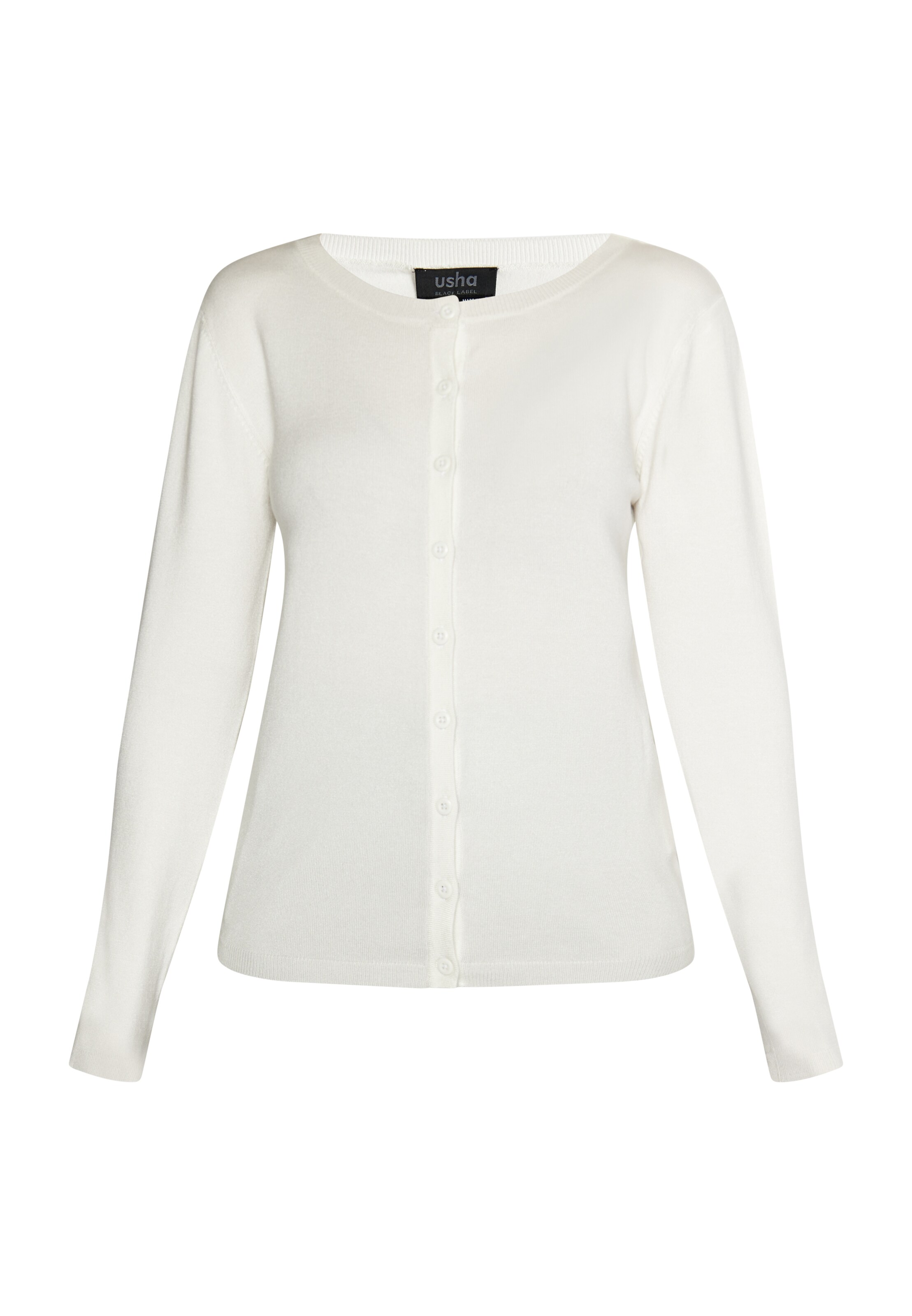 usha BLACK LABEL Вязаная кофта 'Nowles' в Белый: спереди