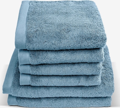 Herzbach home Duschtücher Pura, im Set, 2x Duschtücher (70x140cm), 4x Handtücher (50x100cm), Flächengewicht 500 gsm in 70x140 cm in blau, Produktansicht