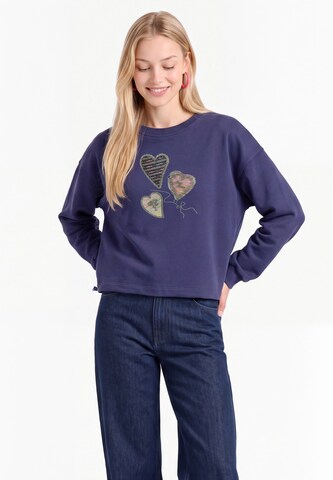 Sweat-shirt MYMO en bleu : devant