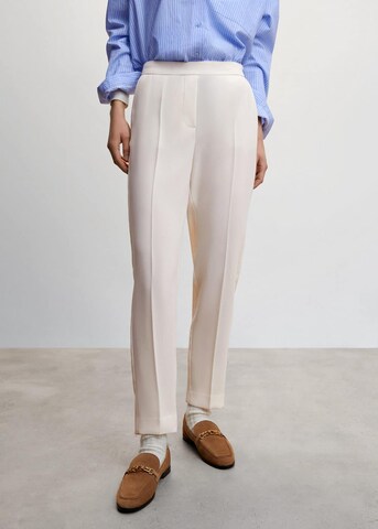 MANGO Regular Pleated Pants 'Semiflu' in Beige: front