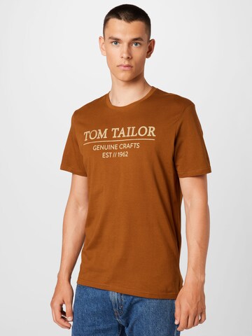 TOM TAILOR Regular Fit T-Shirt in Braun: predná strana