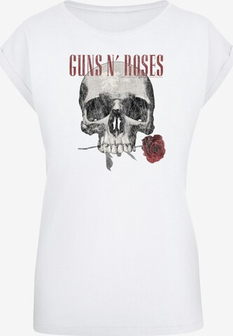F4NT4STIC Shirt 'Guns 'n' Roses Flower Skull Rock Musik Band' in Wit: voorkant