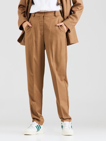 VILA ROUGE Loose fit Pleated Pants 'JOJO' in Brown: front