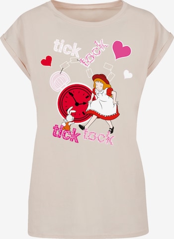 F4NT4STIC Shirt 'Alice im Wunderland Tick Tock' in Beige: Vorderseite