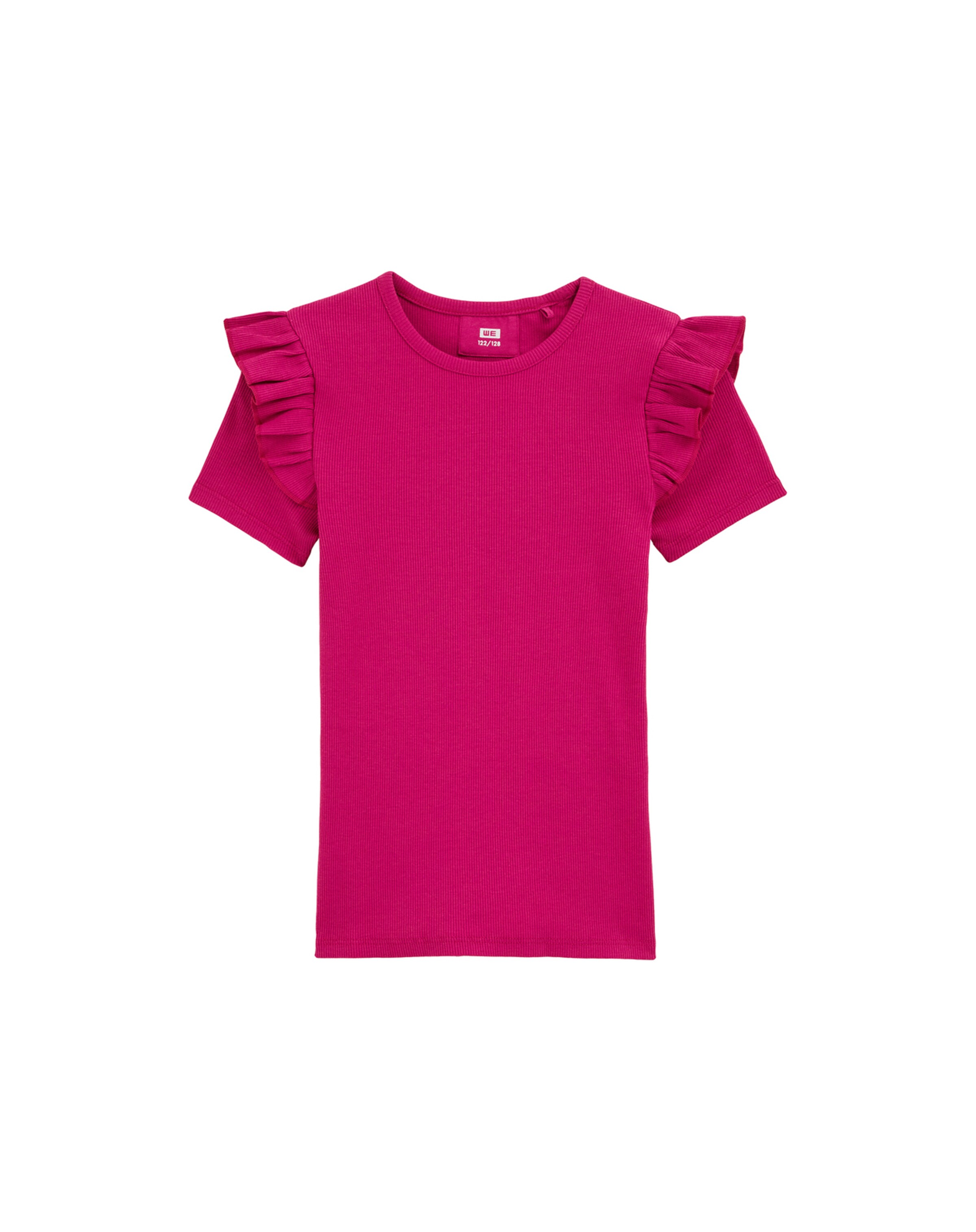 WE Fashion Футболка 'Meisjes' в Ярко-розовый: спереди