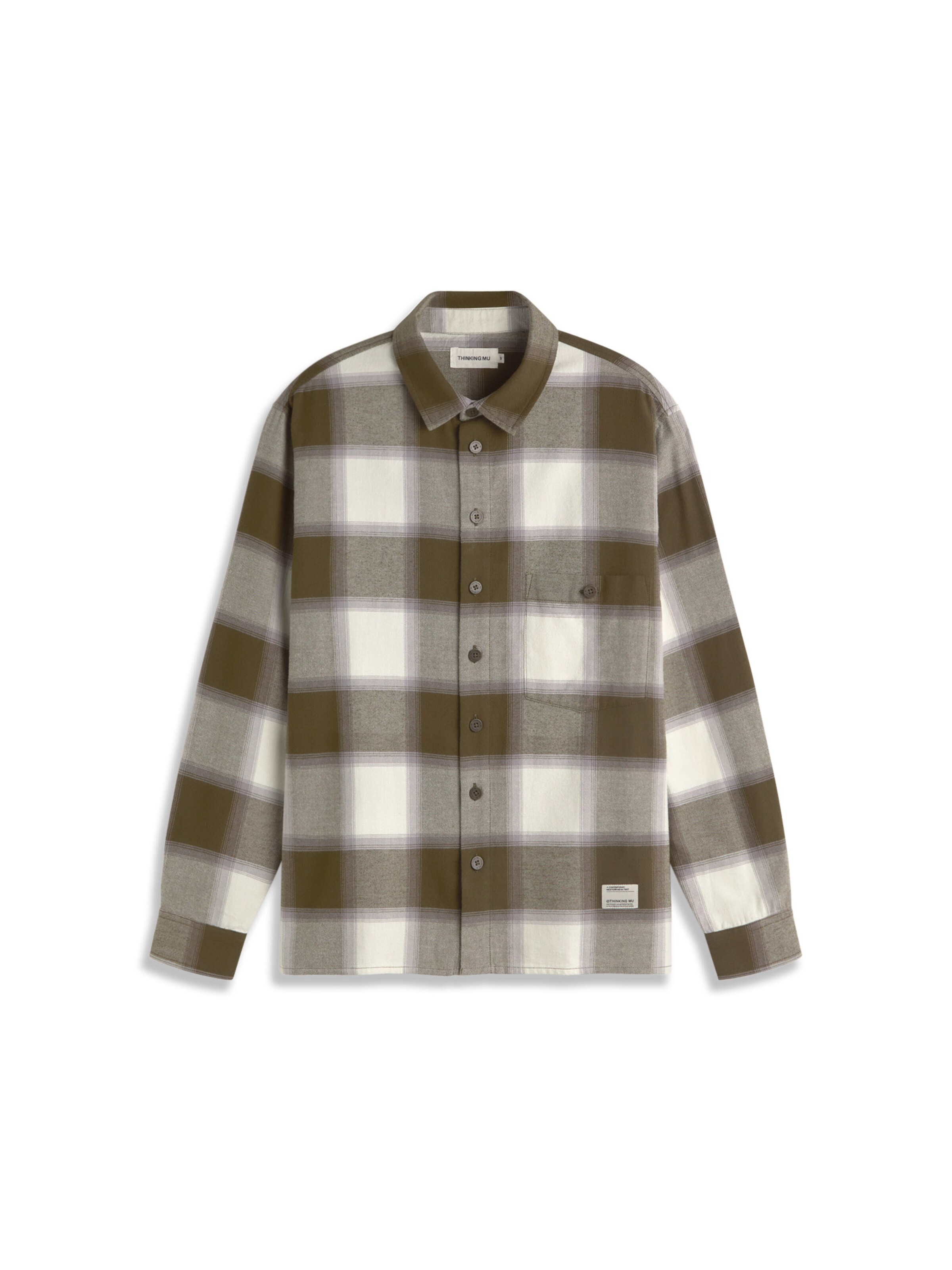 Coupe regular Chemise 'THEO' Thinking MU en vert