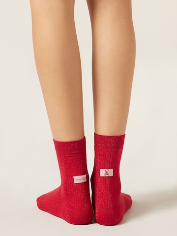 CALZEDONIA Socken 'Christmas' in Rot