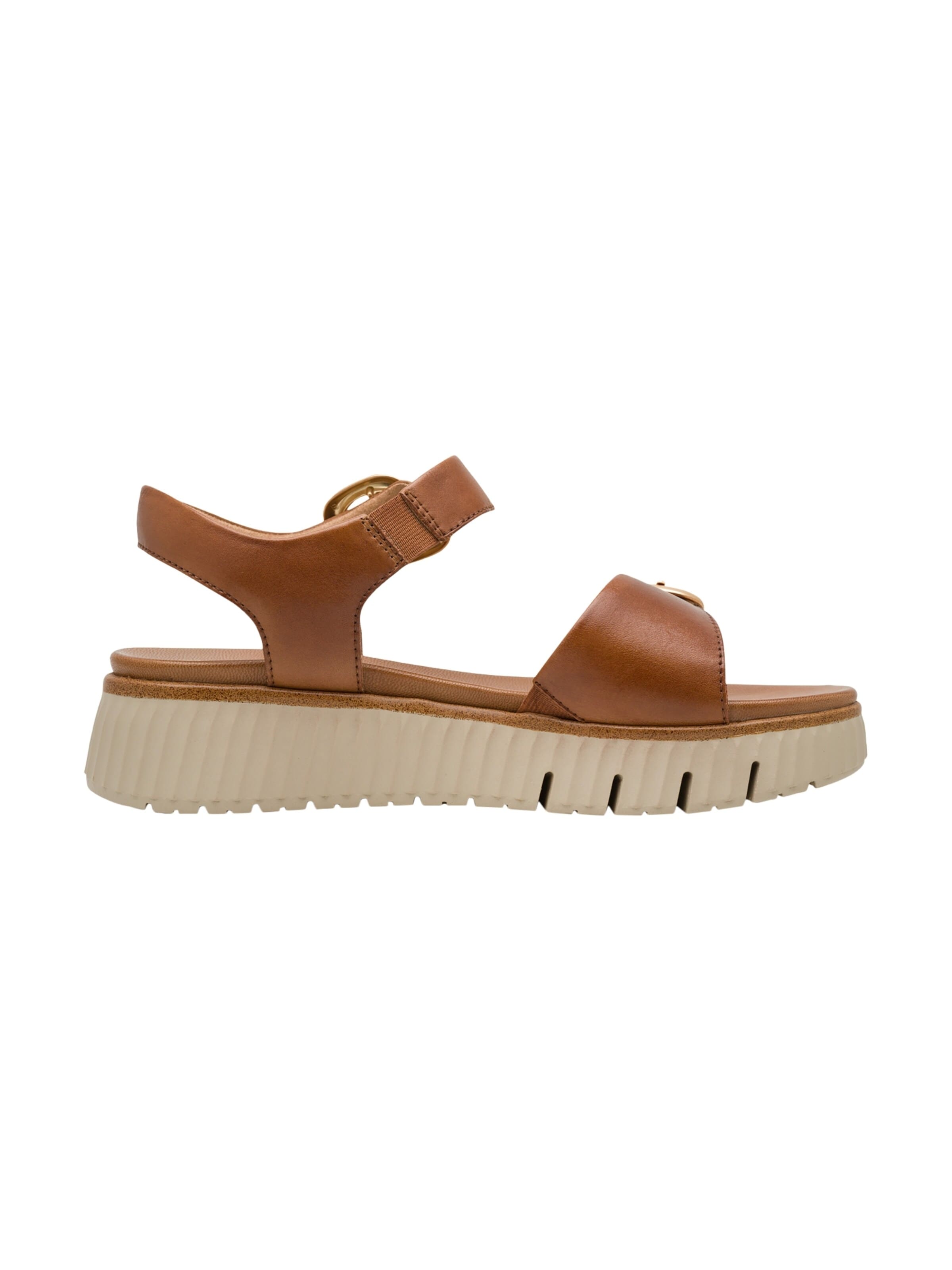 Sandales 'Bequeme Keilabsatz-Sandalen aus Leder' Tamaris en marron