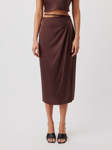 LeGer Premium Rok 'Camilla' in Bruin: voorkant