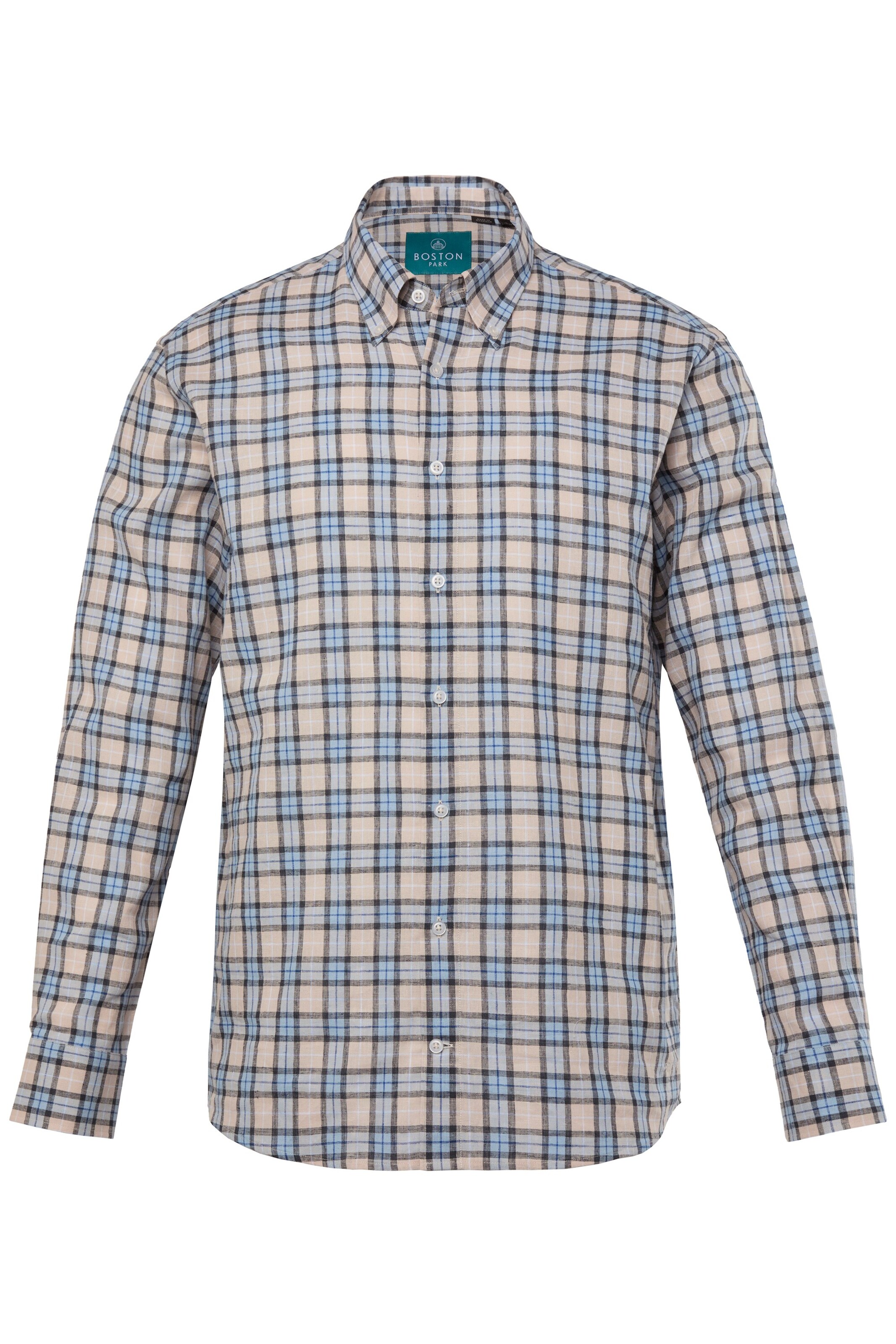 Boston Park Comfort fit Overhemd in Beige: voorkant