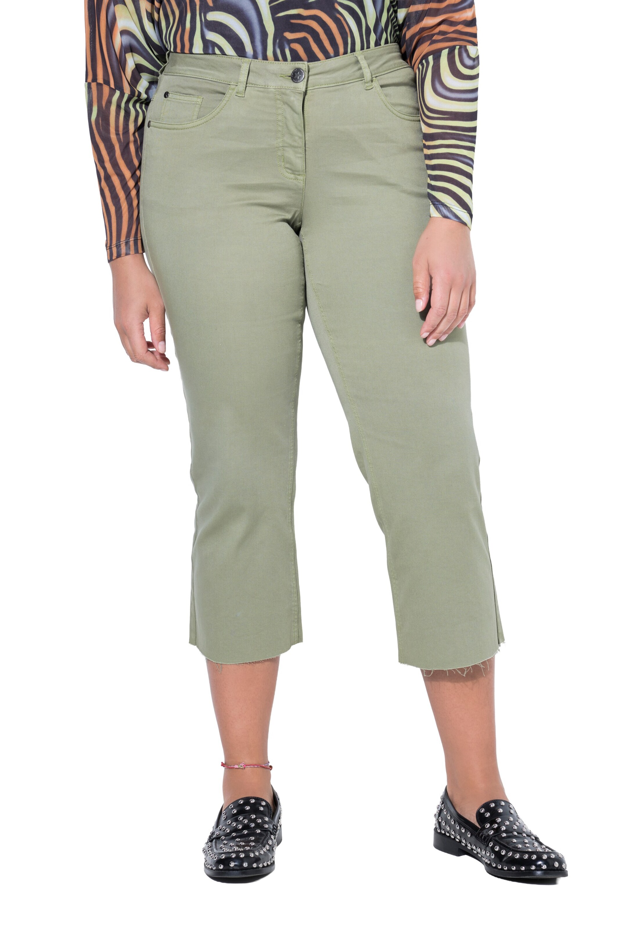 Angel of Style Flared Jeans in Groen: voorkant