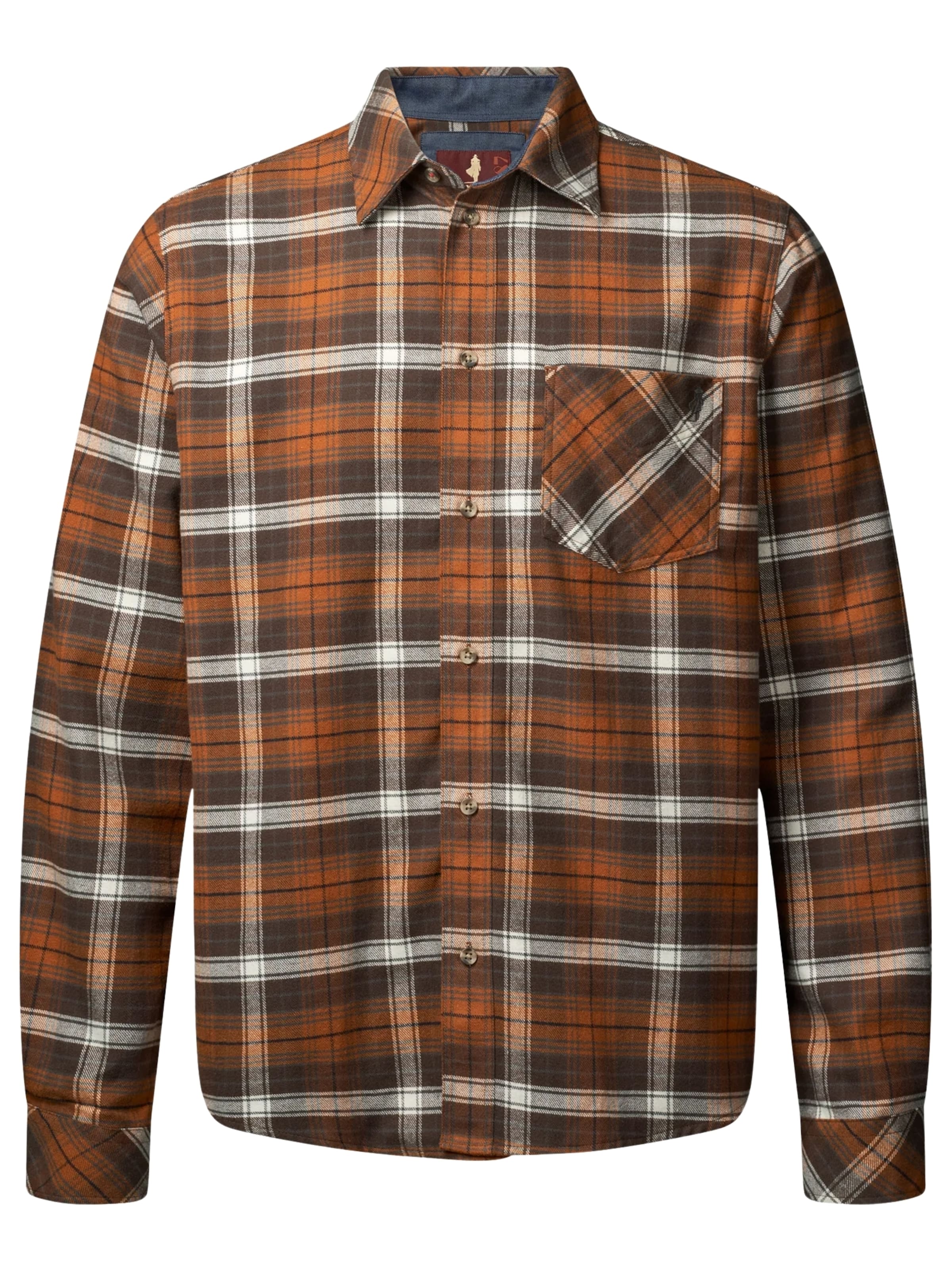 MCS Skjorte 'Ray' i brun / cognac / hvid, Produktvisning