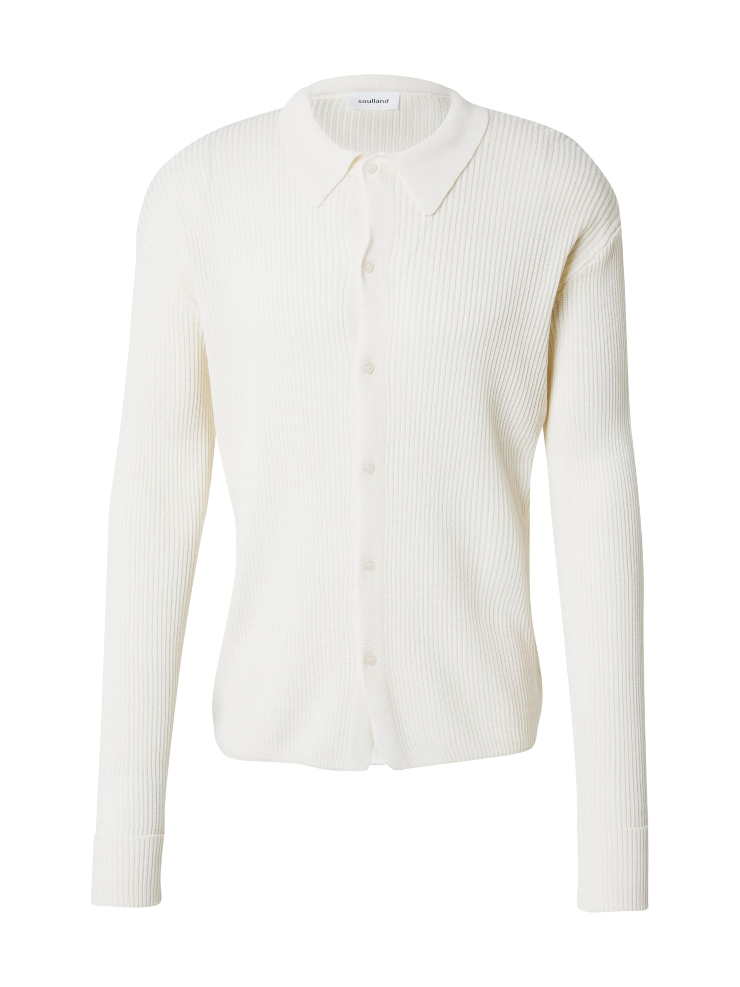 Soulland Πλεκτή ζακέτα 'Paul' σε λευκό: μπροστά