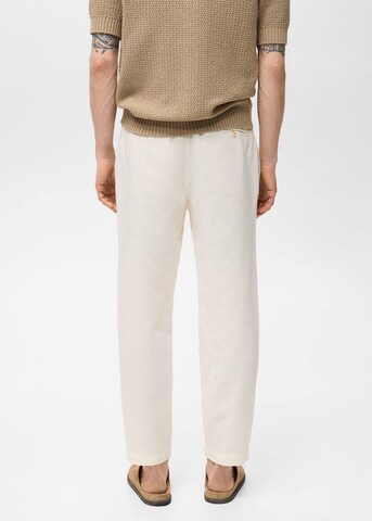MANGO MAN Regular Pleat-Front Pants 'Romelino' in White