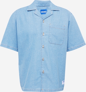 Coupe regular Chemise 'Eligino' HUGO Blue en bleu : devant