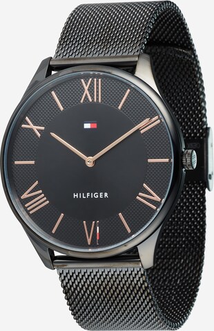 Ceas analogic de la TOMMY HILFIGER pe negru: față