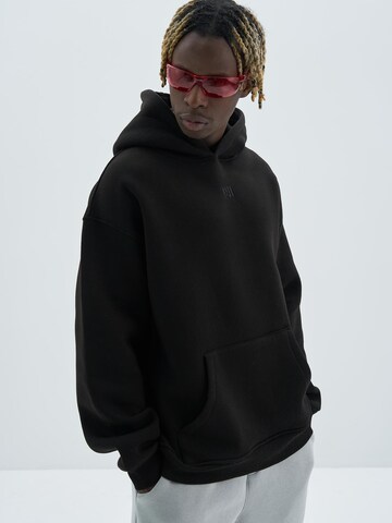 Ossy Homer Sweatshirt 'Temel Büyük Boy Kapüşonlu - 3-Faden, innen angeraut, mit Fleece' in Schwarz