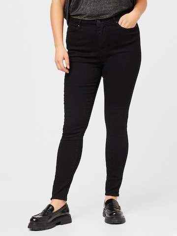 Skinny Jeans 'CORAL' di ONLY Curve in nero: frontale