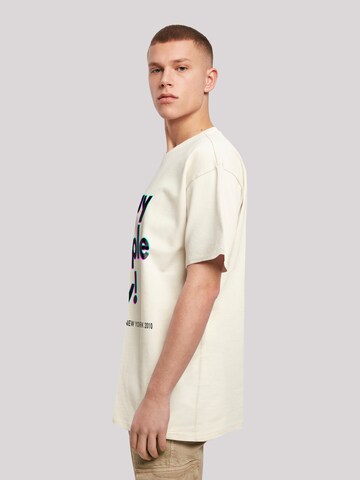 T-Shirt 'Happy people only New York' F4NT4STIC en beige