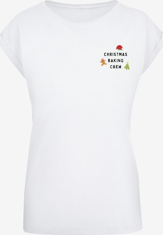F4NT4STIC Shirt 'Christmas Baking' in Wit: voorkant