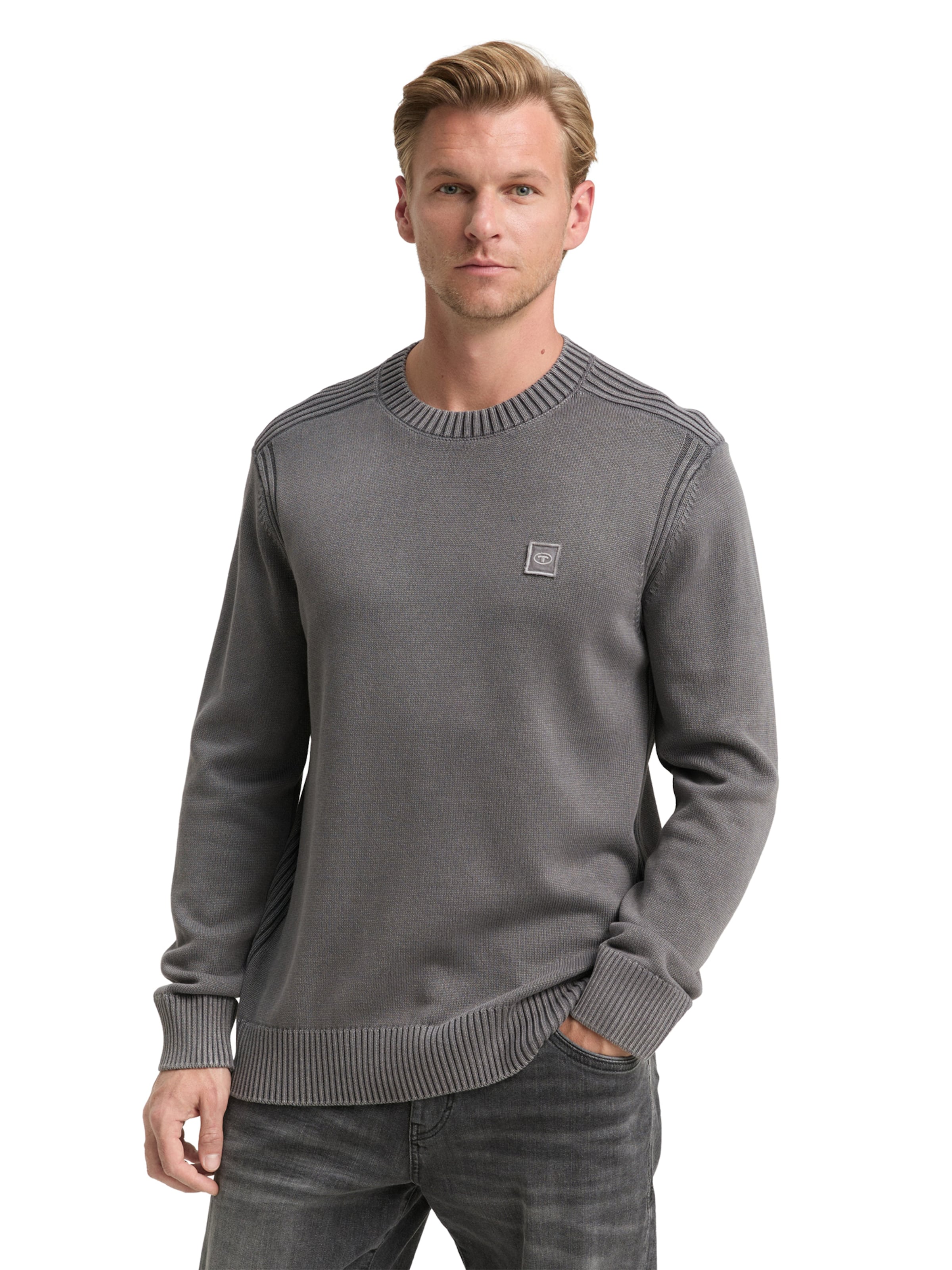 TOM TAILOR Pullover in Grau: Vorderseite
