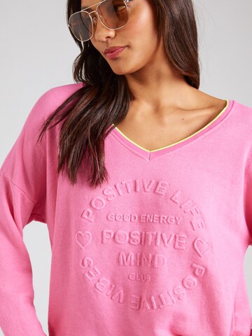 Zwillingsherz Shirt 'Positive Mind Kante' in Pink