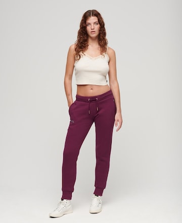 Effilé Pantalon 'Essential' Superdry en rose : devant