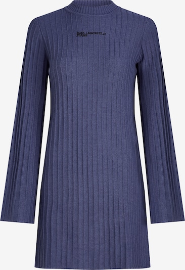 Megzta suknelė iš KARL LAGERFELD JEANS, spalva – indigo spalva, Prekių apžvalga