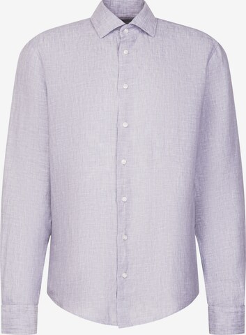 SEIDENSTICKER Regular Fit Hemd 'SMART LINEN' in Lila: Vorderseite