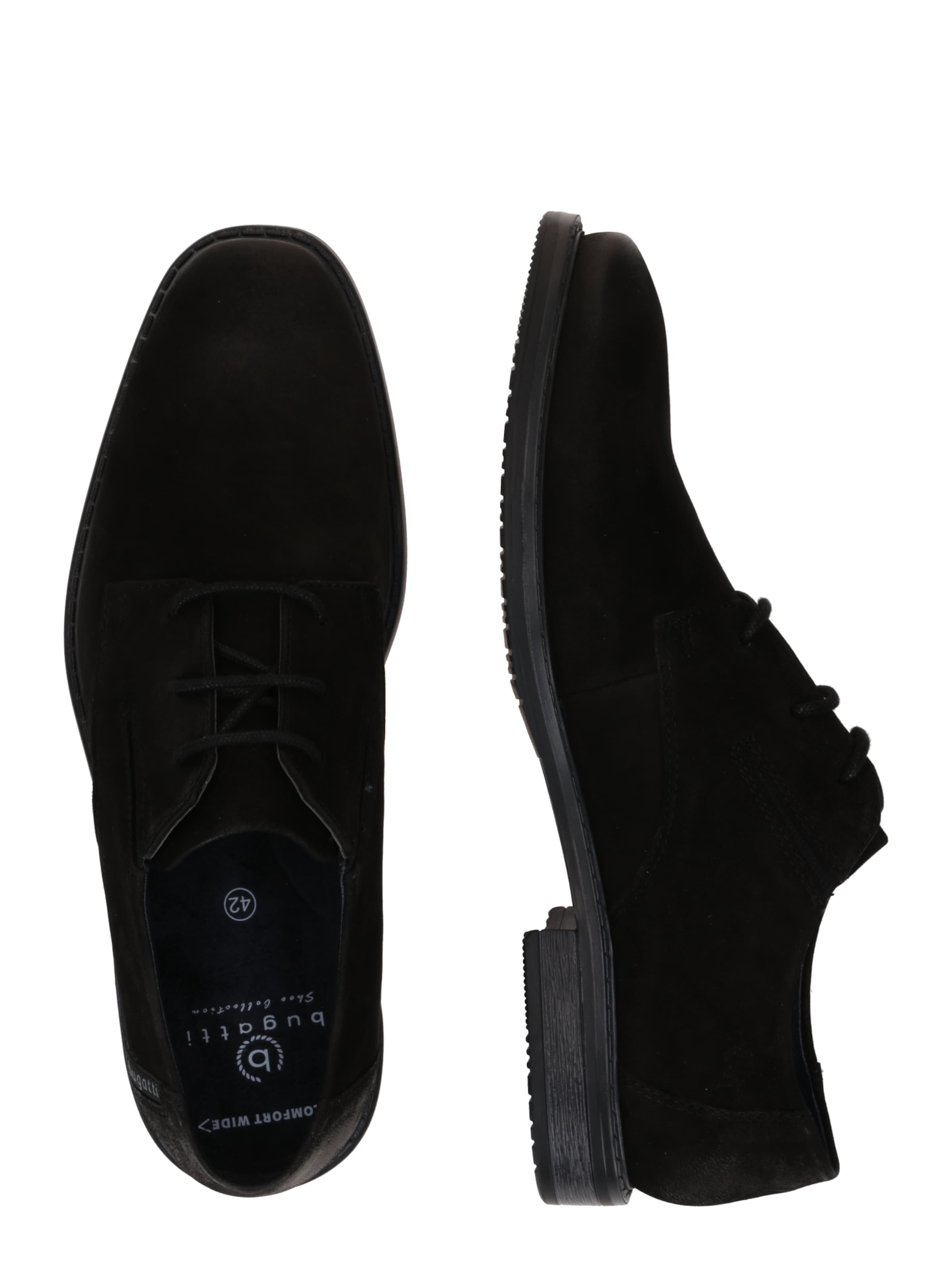 bugatti Обувь на шнуровке 'Melchiore' в Черный: сбоку