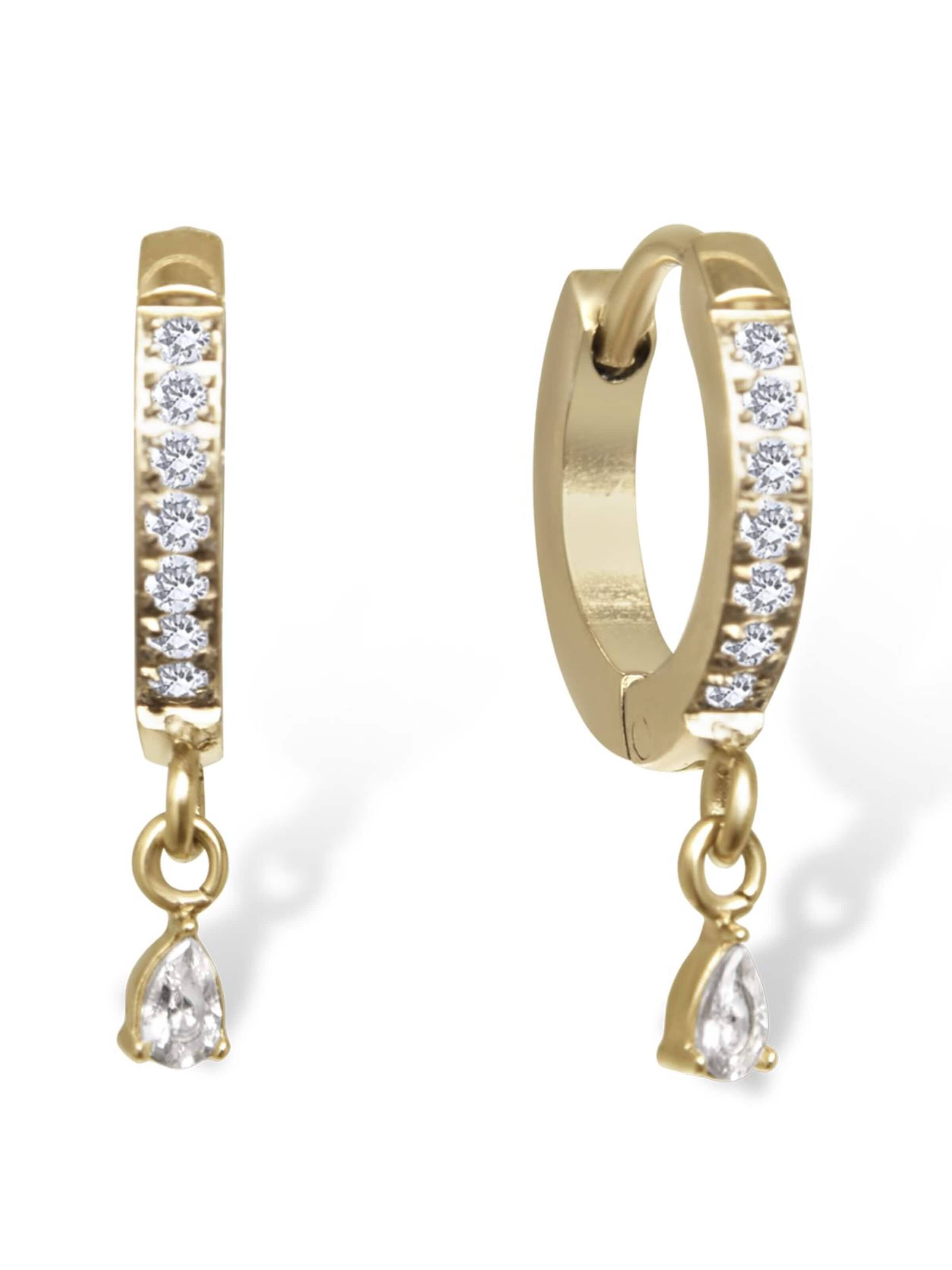 Boucles d'oreilles 'Elle' Amberz en or : devant