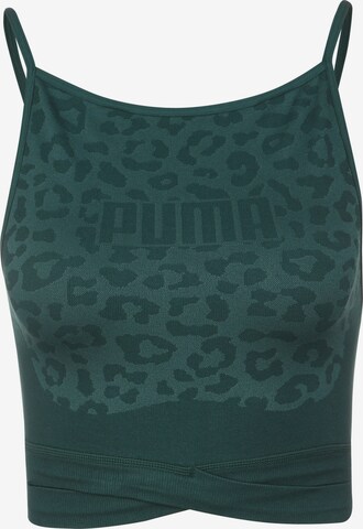 PUMA Bralette Sports Bra in Green: front