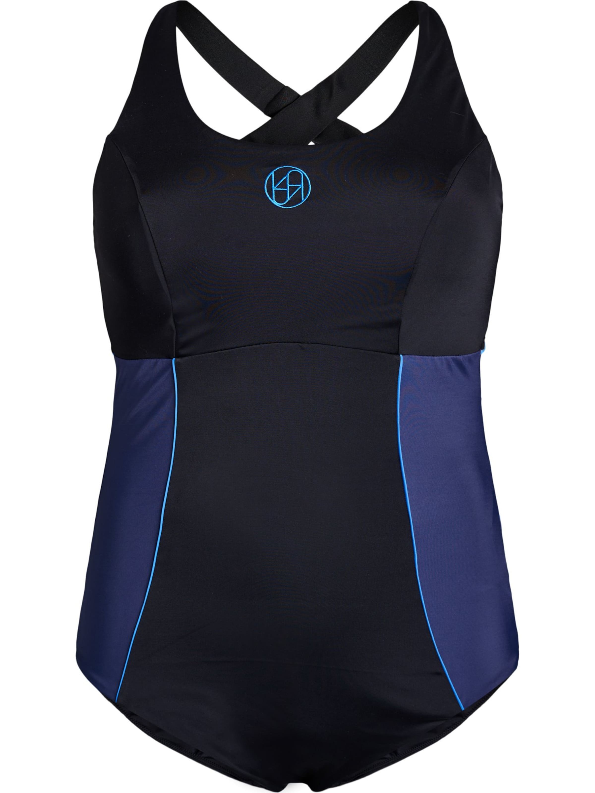 Swim by Zizzi - Bustier Bañador de natación 'SSPORT' en negro: frente