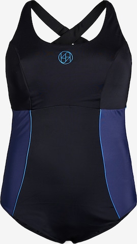 juoda Swim by Zizzi Biustjė Sportinis maudymosi kostiumėlis 'SSPORT': priekis