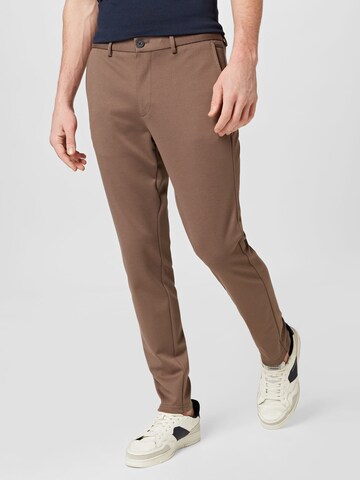 JACK & JONES Slim fit Chino trousers 'MARCO' in Brown: front