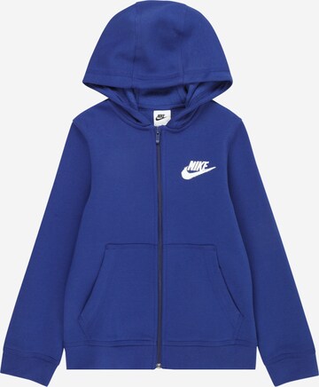 Nike Sportswear Кофта на молнии в Синий: спереди