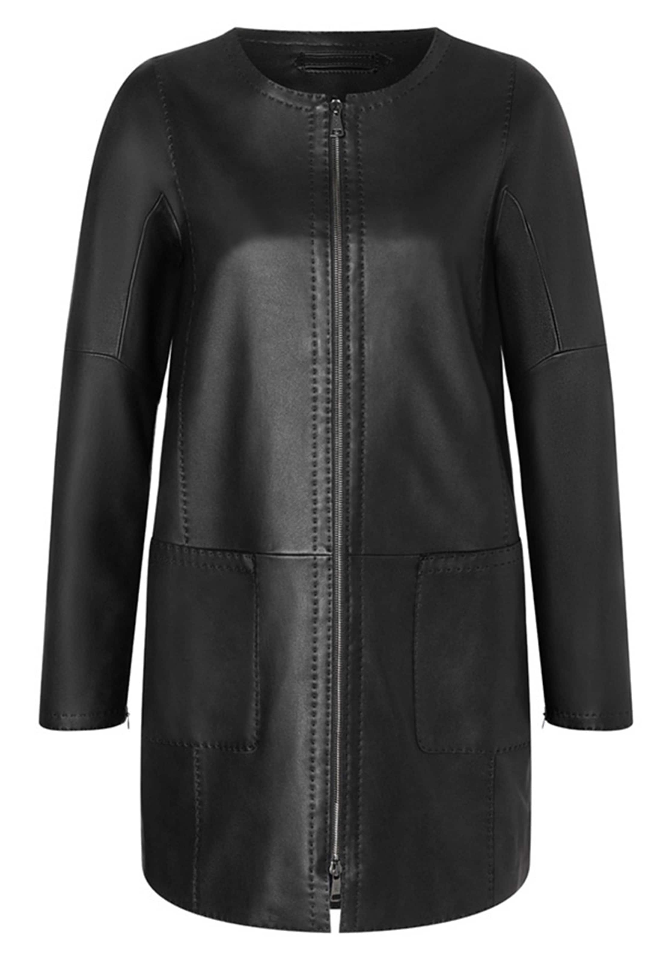 Werner Christ Ledermantel 'Malea' in Schwarz: Vorderseite