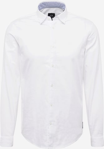 Slim fit Camicia business 'CAMICIA' di ARMANI EXCHANGE in bianco: frontale
