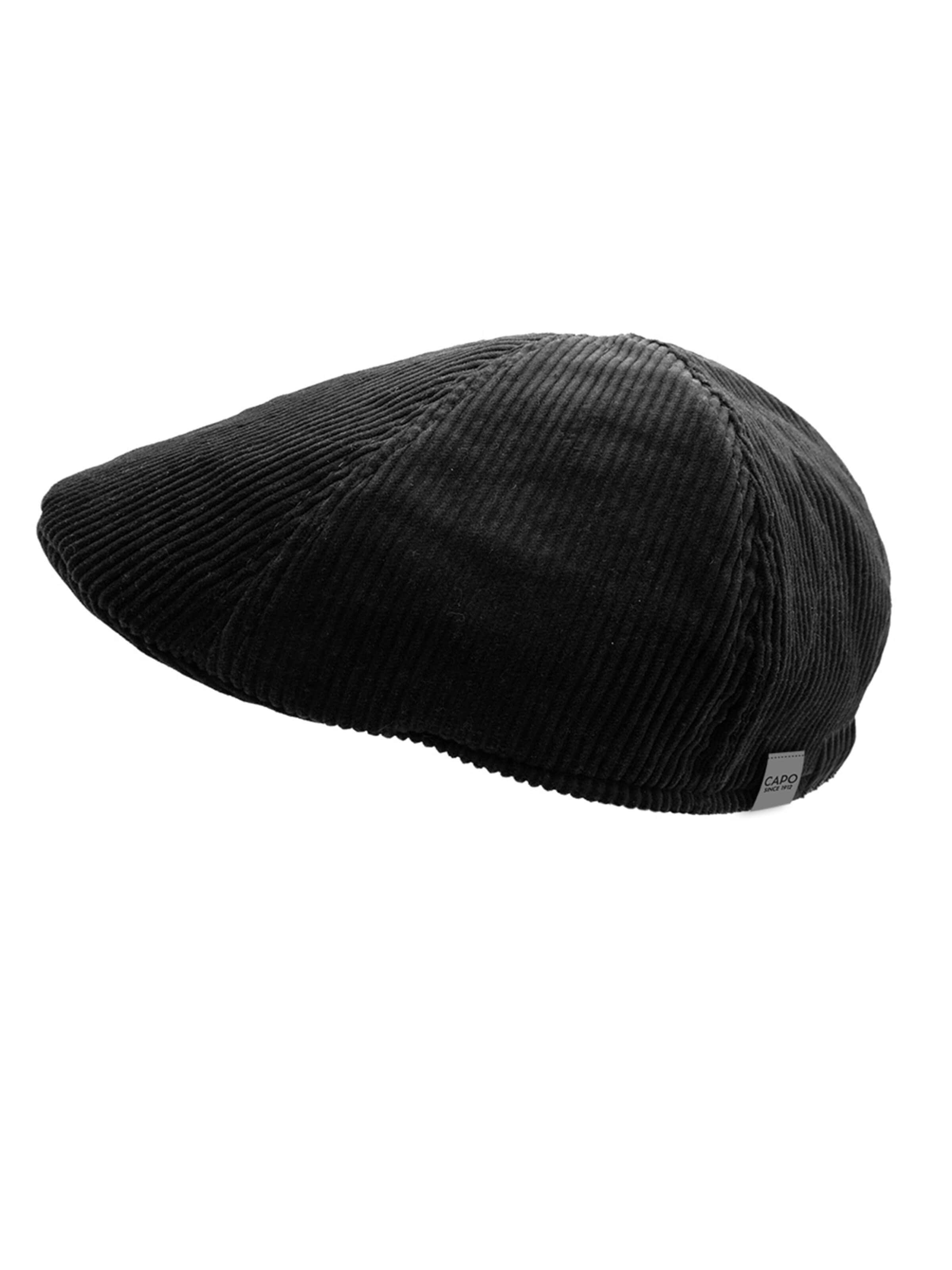 CAPO Beanie 'Schiebermütze, Cord, Futter' in Black: front