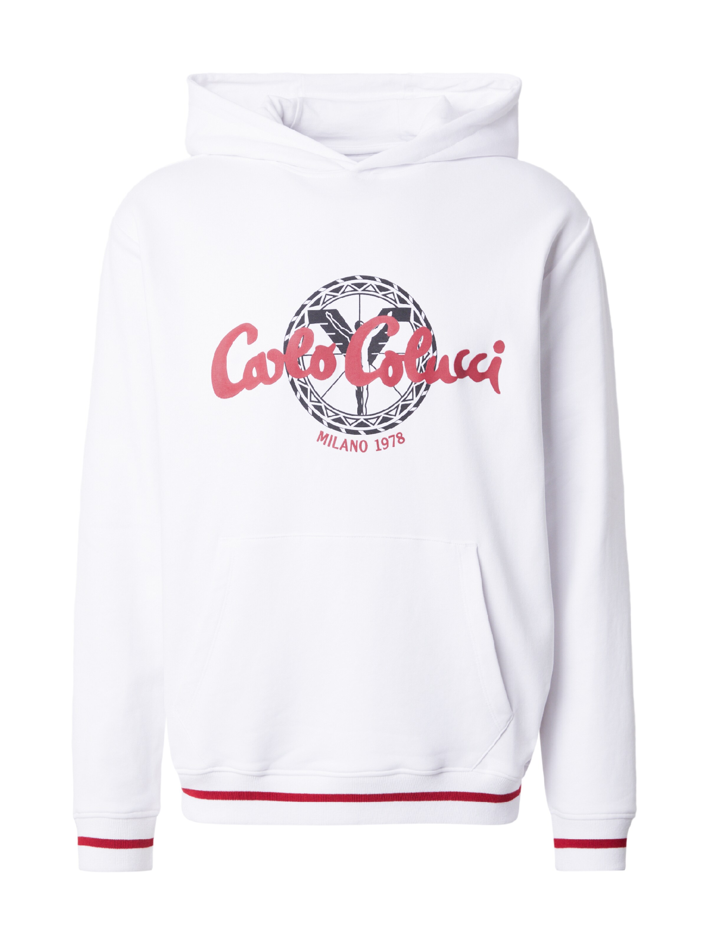 Carlo Colucci Суичър в червена боровинка / черно / бяло, Преглед на продукта