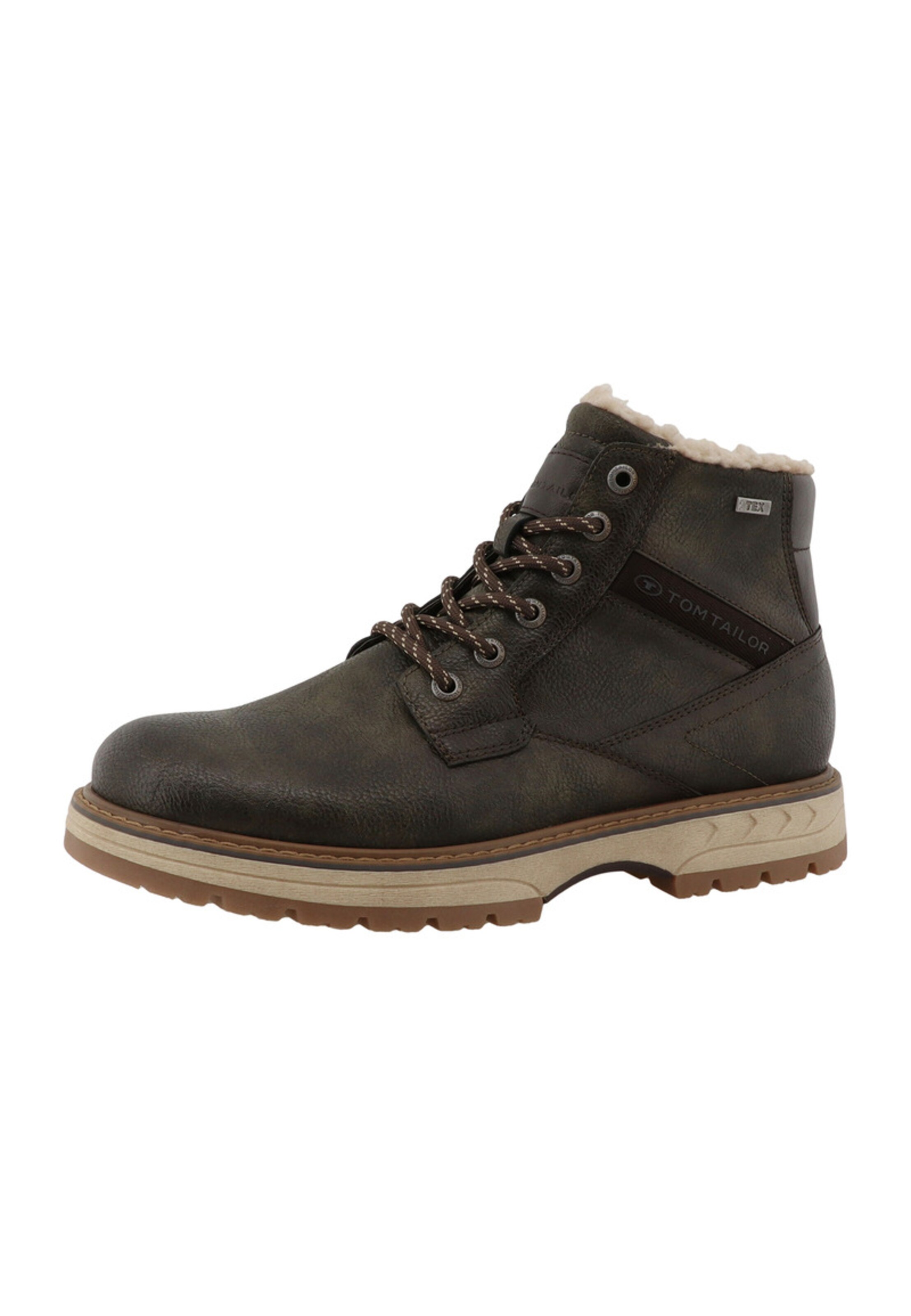 TOM TAILOR Lace-Up Boots in Green: front