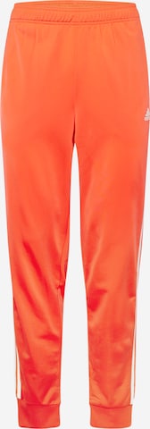 Effilé Pantalon de sport 'Essentials Warm-Up Tapered 3-Stripes' ADIDAS SPORTSWEAR en rouge : devant