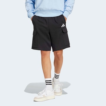 ADIDAS SPORTSWEAR Loose fit Workout Pants in Black: front